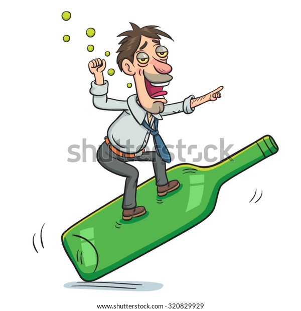 Vector Cartoon Drunk Businessman Big Alcohol Stock Vector (Royalty Free ...