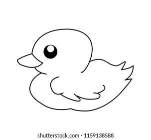 Vector cartoon duck  Isolated On White Background