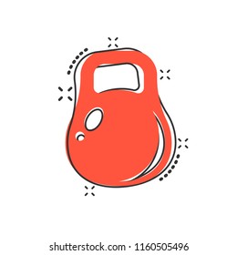 Vector cartoon dumbbell fitness gym icon in comic style. Barbell concept illustration pictogram. Bodybuilding sport business splash effect concept.