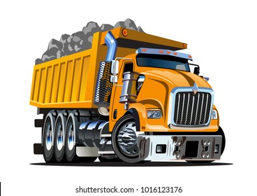 Vector Cartoon Dump Truck. Available EPS-10 vector format separated by groups and layers for easy edit