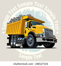 Vector Cartoon Dump Truck. Available EPS-10 vector format with transparency effects for easy edit