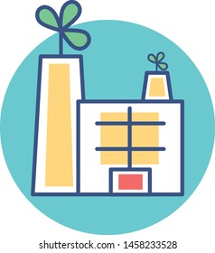 Vector Cartoon Eco Factory Icon Emoji Illustration Isolated