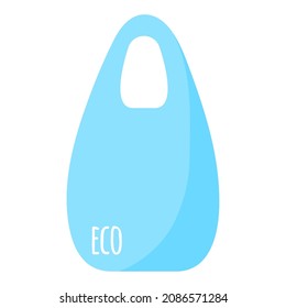 Vector cartoon eco transparent grocery bag without plastic. Caring for the environment concept. Eco food shopping.