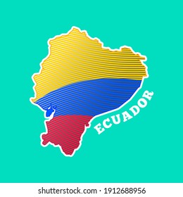 Vector cartoon Ecuador map icon in comic style. Ecuador sign illustration pictogram. Cartography map business splash effect concept.