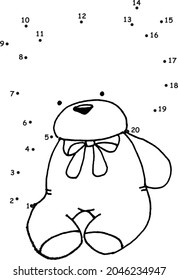 vector cartoon education game activity join to the dots drawing toy bear 1 to 20	