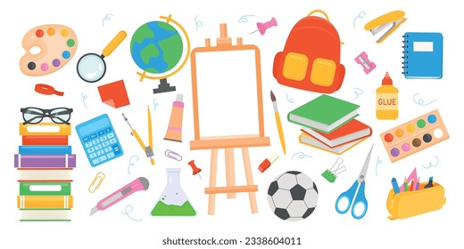 Vector cartoon educational fund. The concept of September 1, training. Textiles and backgrounds for office and ads.