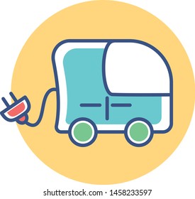 Vector Cartoon Electric Car Icon Emoji Illustration Isolated