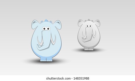 Vector Cartoon Elephant