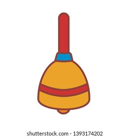 Vector Cartoon Emoji Bell Icon Isolated Illustration