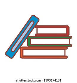 Vector Cartoon Emoji Books Icon Isolated Illustration