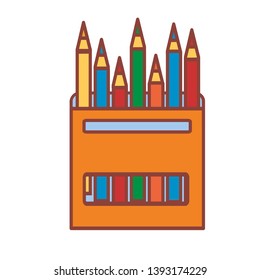 Vector Cartoon Emoji Color pens Icon Isolated Illustration
