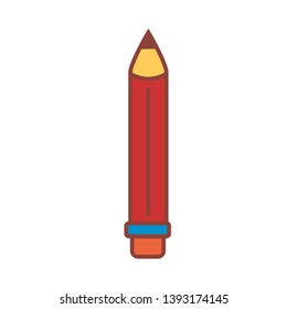 Vector Cartoon Emoji Pencil Icon Isolated Illustration