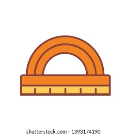 Vector Cartoon Emoji Protractor Icon Isolated Illustration