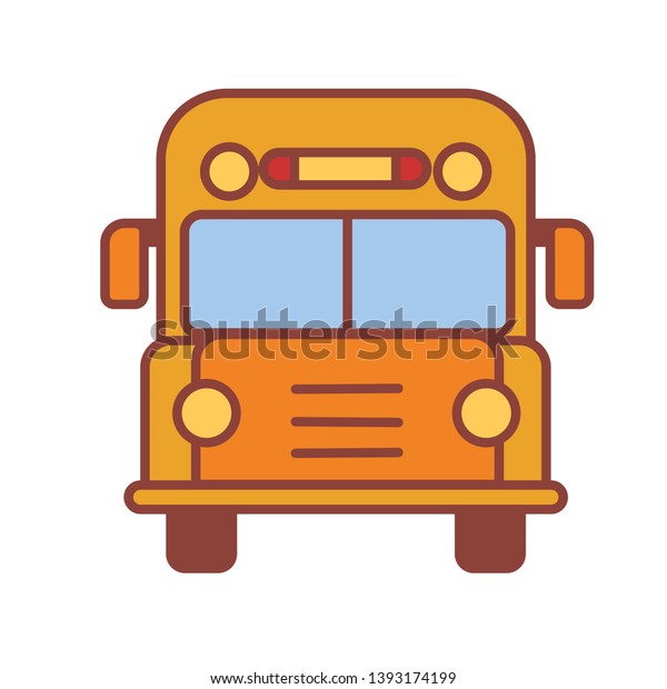 Vector Cartoon Emoji School Bus Icon\
Isolated Illustration