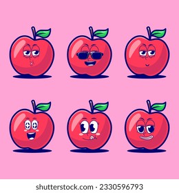 vector cartoon emojis of apple