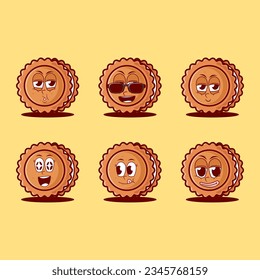 vector cartoon emojis of biscuit