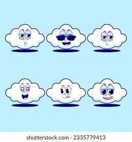 vector cartoon emojis of cloud
