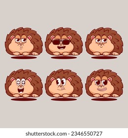 emojis de dibujos animados vectoriales de hedgehog