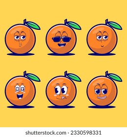 vector cartoon emojis of orange