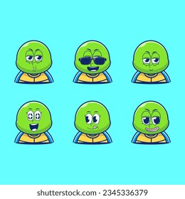vector cartoon emojis of turtle