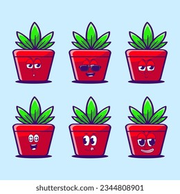 emoticones de dibujos animados vectoriales de jarrón