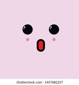 Vector cartoon emoticon with different emotions and face. Kawaii set of Japanese emoticons with different emotional feelings.