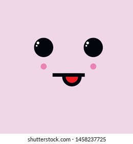 Vector cartoon emoticon with different emotions and face. Kawaii set of Japanese emoticons with different emotional feelings.