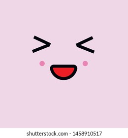 Vector cartoon emoticon with different emotions and face. Kawaii set of Japanese emoticons with different emotional feelings.