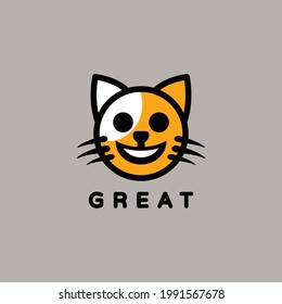 . Vector Cartoon emoticon Shape Cats Great Expression