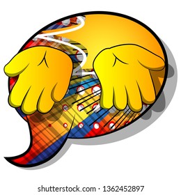 Vector cartoon empty hands. Illustrated hand sign on comic book background.