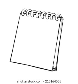 Vector cartoon empty note-book line illustration