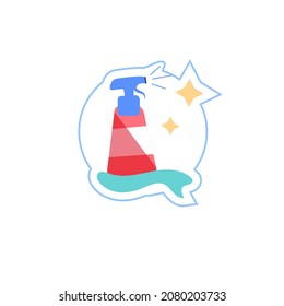 Vector cartoon equipment for cleaning.Spray tool for sanitation and disinfection isolated on empty background-cleaning service and keeping clean concept,web site banner ad design