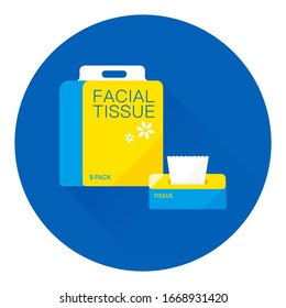 vector cartoon extractable facial tissue / combination package / hygiene products / illustration, isolated, sign, icon template 