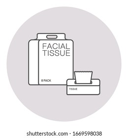 vector cartoon extractable facial tissue / combination package / hygiene products / illustration, isolated, sign, icon template 
