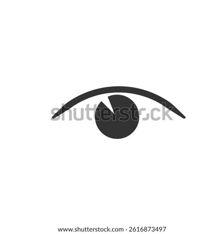 Vector cartoon eye icon with sparkle shine eyelash and funny look for comic character design face visual emphasis flat black and white gaze set material symbol around the eyes illustration

