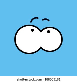 Vector cartoon eyes. Blue. Eps10