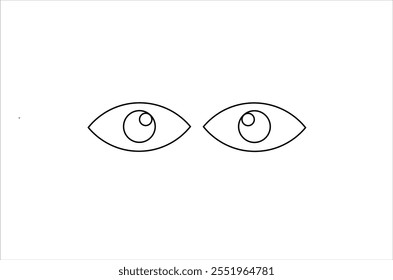 Vector of cartoon eyes isolated on white background.