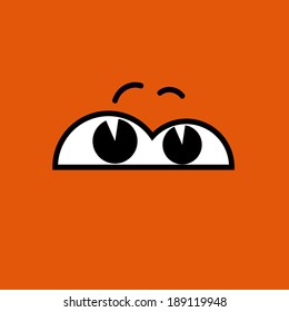 Vector cartoon eyes. Orange. Eps10