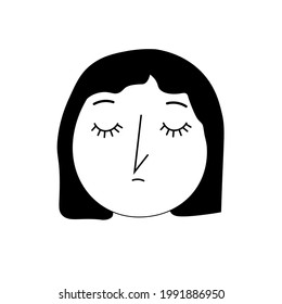 Vector cartoon face. Funny character human.Head people icon