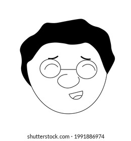 Vector cartoon face. Funny character human.Head people icon