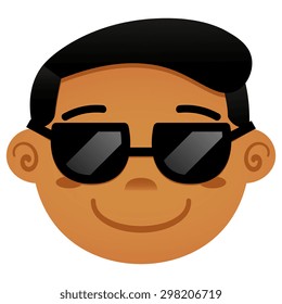 Vector Cartoon Face Isolated On White Background