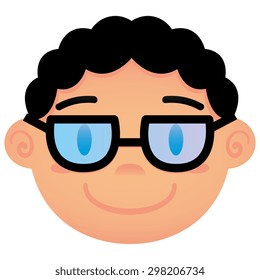 Vector Cartoon Face Isolated On White Background