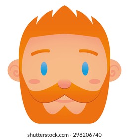 Vector Cartoon Face Isolated On White Background