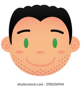 Vector Cartoon Face Isolated On White Background