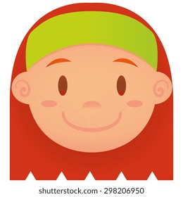 Vector Cartoon Face Isolated On White Background