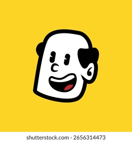 Vector cartoon face showing panic or fear expression. Bold and clean style. Great for mascot, comic avatars, emotional icons, and digital branding projects