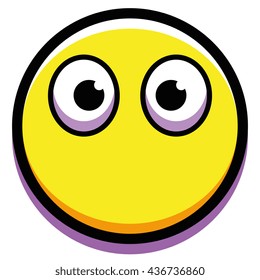 Vector Cartoon Face Without Mouth Isolated On White Background
