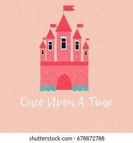 Vector Cartoon fairy tale castle tower flat design. - stock vector