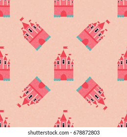 Vector Cartoon fairy tale castle tower flat design. - stock vector