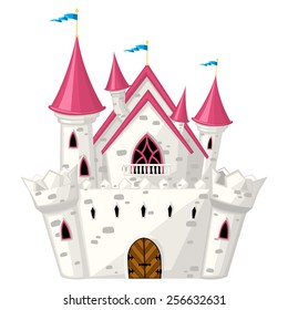 Vector cartoon fairytale castle